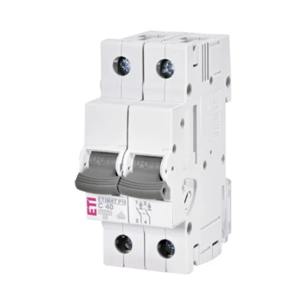 Siguranta automata AC ETIMAT P10, 2P 10 kA, C40, ETI