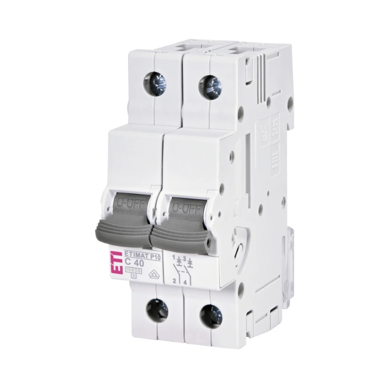 Siguranta automata AC ETIMAT P10, 2P 10 kA, C40, ETI