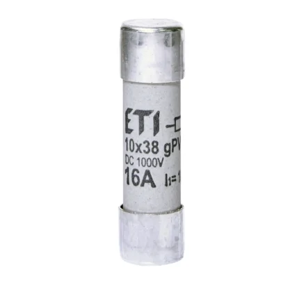 Siguranță fuzibilă cilindrică DC 16A/1000V CH,10×38, gPV, ETI