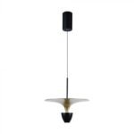 9W LED Lampă de Design Suspendată (30*320*100CM) Corp Negru+Auriu 3000K