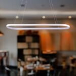 24W LED Lampă Suspendată (80*20*100CM) 3000K Corp Alb - Image 2