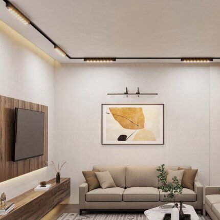 12W LED Magnetic Spot Linear 6400K Corp Negru