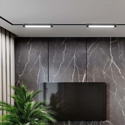 14W LED Magnetic Lampă Lineară 4000K Corp Negru