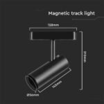 20W LED Magnetic Proiector pe Șină 6400K Corp Negru - Image 2