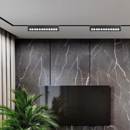12W LED Magnetic Spot Linear Ajustabil 4000K Corp Negru