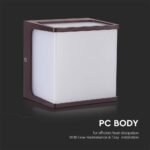 8W LED Lumină de Perete Corp Maro IP65 3000K - Image 4