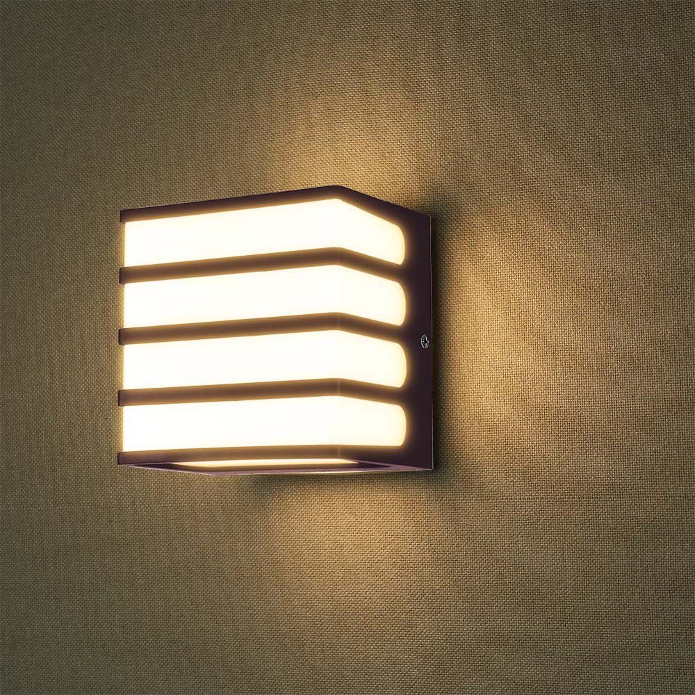 8W LED Lumină de Perete Corp Maro IP65 3000K