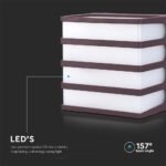 8W LED Lumină de Perete Corp Maro IP65 3000K - Image 5