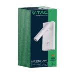 2W LED Spot Pătrat Montaj pe Perete Cu Întrerupător 3000K Corp Alb - Image 3