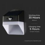 Lampă LED de Perete Solară cu Senzor, Alb&Negru, 4000K - Image 15
