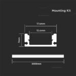 Profil Bandă LED din Aluminu cu Dispersor 2000×17.4x7mm Milky - Image 2