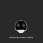 5W LED Pendul Suspendat Corp Negru 3000K - Image 4