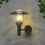 E27 Lampă de Perete Sticlă clară Mat Corp Negru