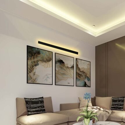 20W LED Lampă Lineară de Perete (1010*60*50mm) 3000K Corp Negru IP65