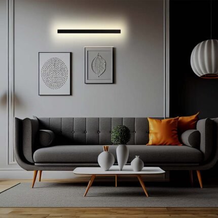 28W LED Lampă Lineară de Perete (1410*60*50mm) 4000K Corp Antracit IP65