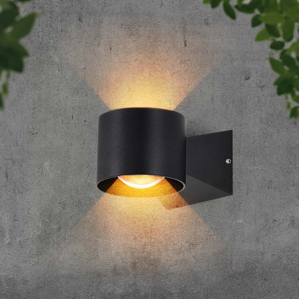 6W LED Lampă de Perete 4000K Corp Negru IP65