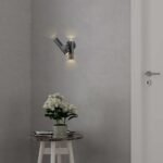 2×2.6W Lampă de Perete cu două Direcții 3000K Corp Negru IP44