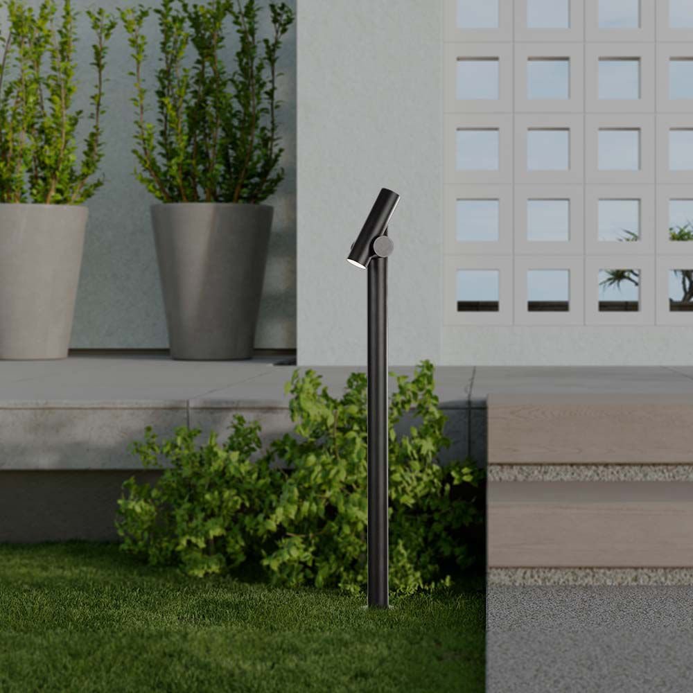 2×2.6W Stalp de Gradină cu două Direcții (129x159x1000mm) 3000K Corp Negru IP44