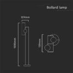 2×2.6W Stalp de Gradină cu două Direcții (129x159x1000mm) 3000K Corp Negru IP44 - Image 4