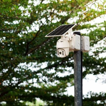Camera WIFI HD Smart PTZ cu Panou Solar și Senzor Corp Alb