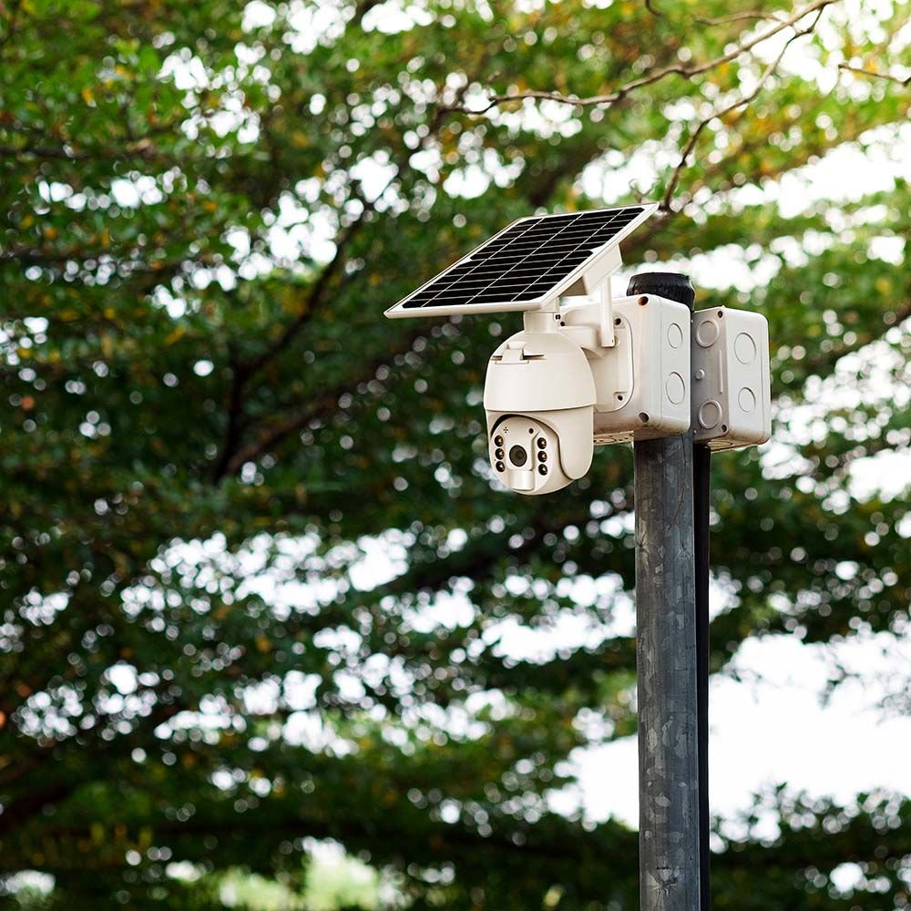 Camera WIFI HD Smart PTZ cu Panou Solar și Senzor Corp Alb
