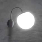 Lumină de Perete 1xE27 Negru Mat Plastic Opal Sus