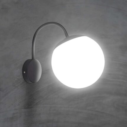 Lumină de Perete 1xE27 Negru Mat Plastic Opal Sus