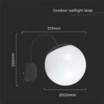 Lumină de Perete 1xE27 Negru Mat Plastic Opal Sus - Image 3