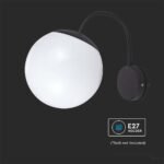 Lumină de Perete 1xE27 Negru Mat Plastic Opal Sus - Image 4