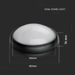 8W Aplică LED Ovală Corp Negru Alb cald IP66 - Image 4