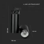 30W Lampă LED pe șină Corp Negru Alb rece - Image 2