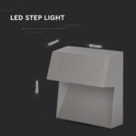 3W Lampă LED pentru trepte Corp Gri pătrat Alb natural - Image 2