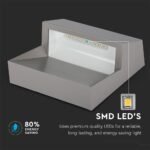 3W Lampă LED pentru trepte Corp Gri pătrat Alb natural - Image 3