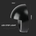 3W Lampă LED pentru trepte Corp Negru rotund Alb natural - Image 3