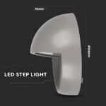 3W Lampă LED pentru trepte Corp Gri rotund Alb natural - Image 3