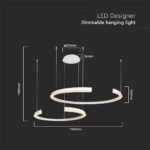 48W LED Designer Corp Suspendat 1100*800*1200mm Dimabil 3000KAlb - Image 3