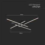 38W LED Designer Lumină de Plafon Neagră 850*850*105mm 3000K - Image 3