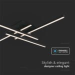 38W LED Designer Lumină de Plafon Neagră 850*850*105mm 3000K - Image 5