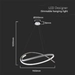 48W LED Designer Corp Suspendat 800*1200mm Dimabil 3000K Alb - Image 3