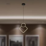 12W LED Designer Metal Hanging Lamp 280 x 1800mm Black Body 3000K