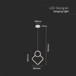 12W LED Designer Metal Hanging Lamp 280 x 1800mm White Body 3000K - Image 3