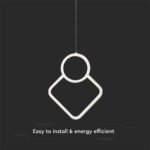 12W LED Designer Metal Hanging Lamp 280 x 1800mm White Body 3000K - Image 4