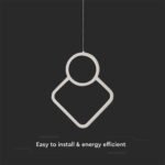 12W LED Designer Metal Hanging Lamp 280 x 1800mm White Body 4000K - Image 4