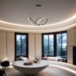 49W LED Lampă Suspendată Decorativă 70*20CM Corp Negru 3000K - Image 2