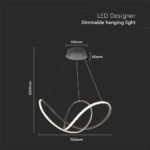 49W LED Lampă Suspendată Decorativă 70*20CM Corp Negru 3000K - Image 3
