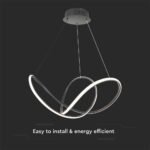 49W LED Lampă Suspendată Decorativă 70*20CM Corp Negru 3000K - Image 4