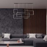 45W LED Lampă Suspendată de Design 120*50*60CM Corp Negru 3000K