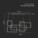 45W LED Lampă Suspendată de Design 120*50*60CM Corp Negru 3000K - Image 3