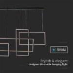 45W LED Lampă Suspendată de Design 120*50*60CM Corp Negru 3000K - Image 5