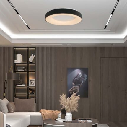 49W LED Lampă pentru Plafon Decorativă 60*9CM Corp Negru 3000K